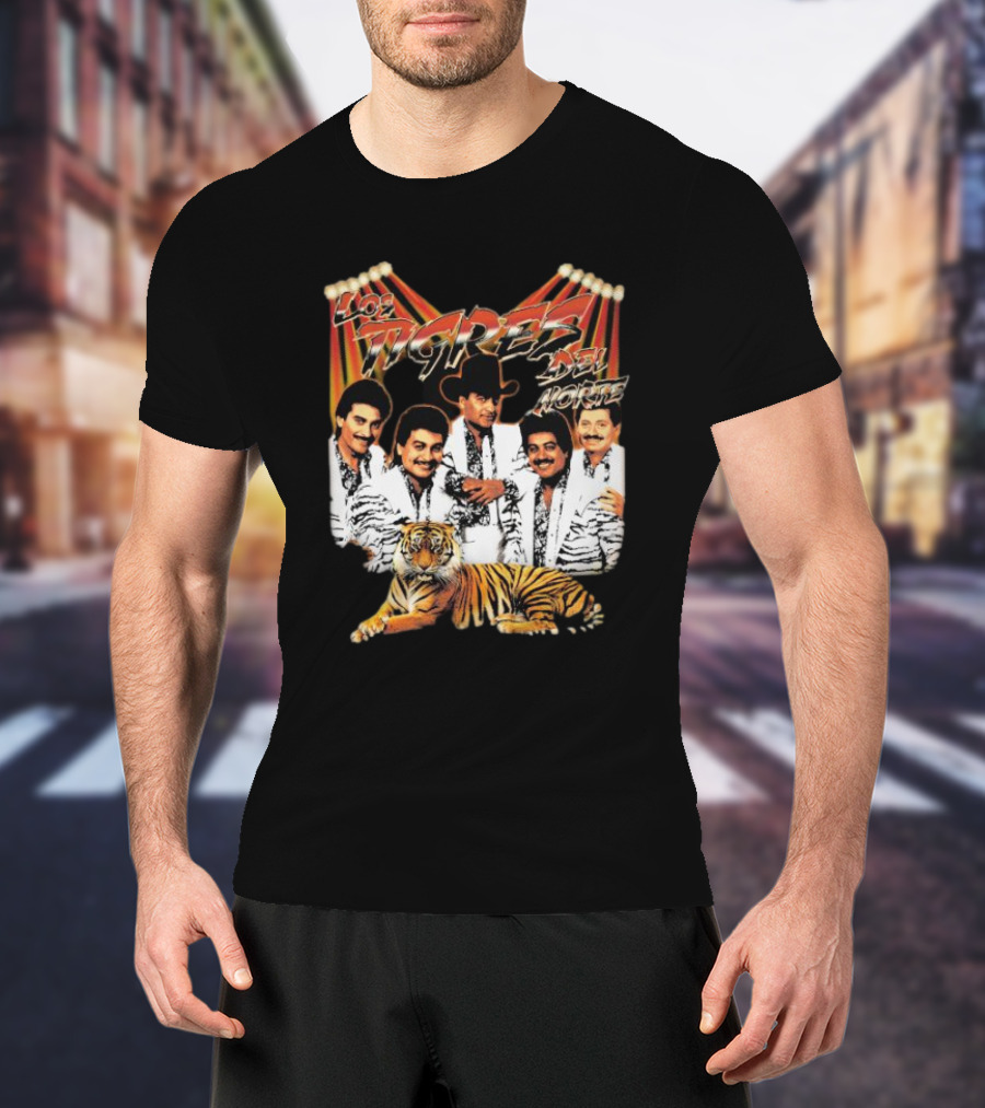 Los Tigres Del Norte Band Members With Tiger Image T-Shirt
