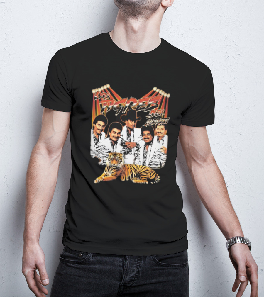Los Tigres Del Norte Band Members With Tiger Image T-Shirt