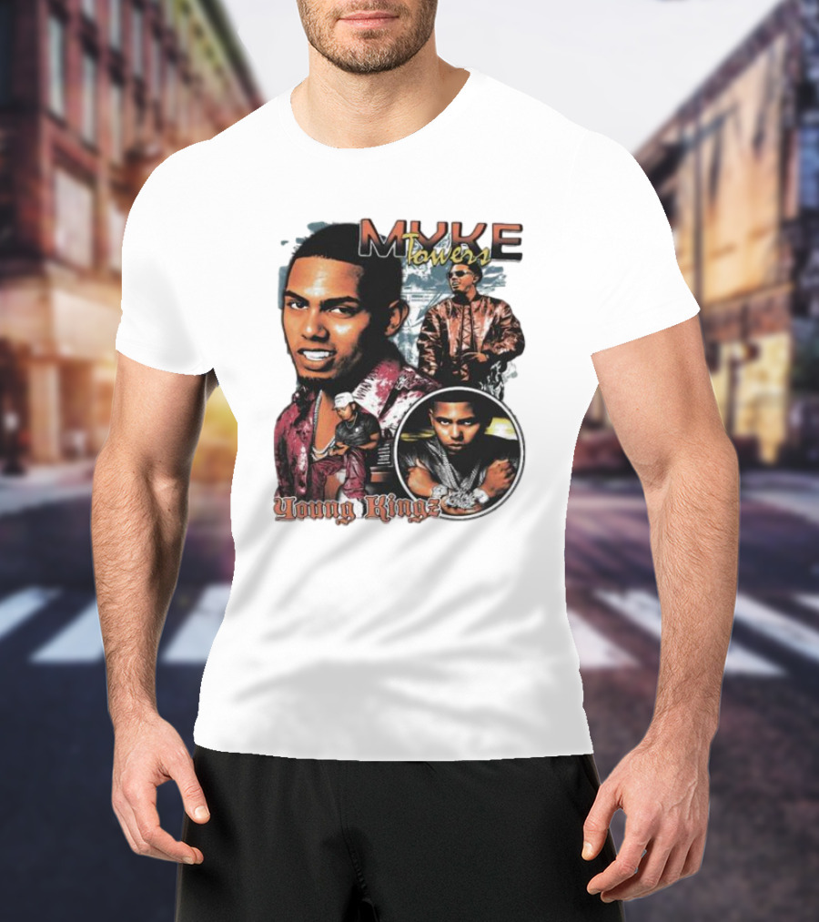 Myke Towers Young Kingz Bold Urban Style Portraits T-Shirt