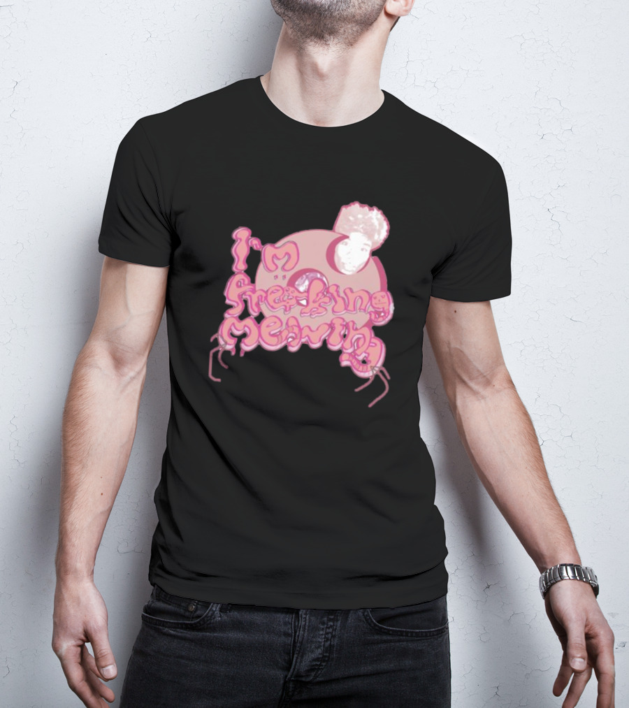 I’m Freaking Mewing Pink Cartoon Style With Portrait And Whiskers T-Shirt