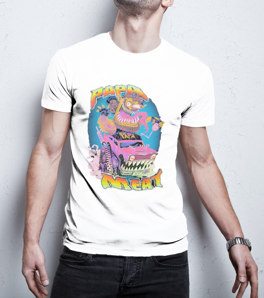 Papa Meat Crazy Monster Truck Adventure T-Shirt