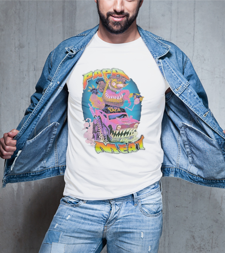 Papa Meat Crazy Monster Truck Adventure T-Shirt