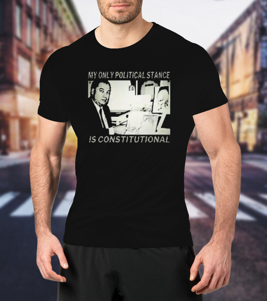 Bill Cooper My Only Political Stance Is Constitutional Office Desk Scene T-Shirt