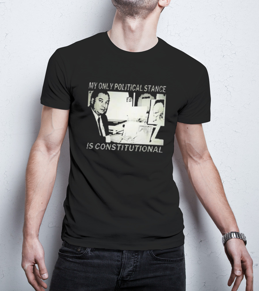 Bill Cooper My Only Political Stance Is Constitutional Office Desk Scene T-Shirt