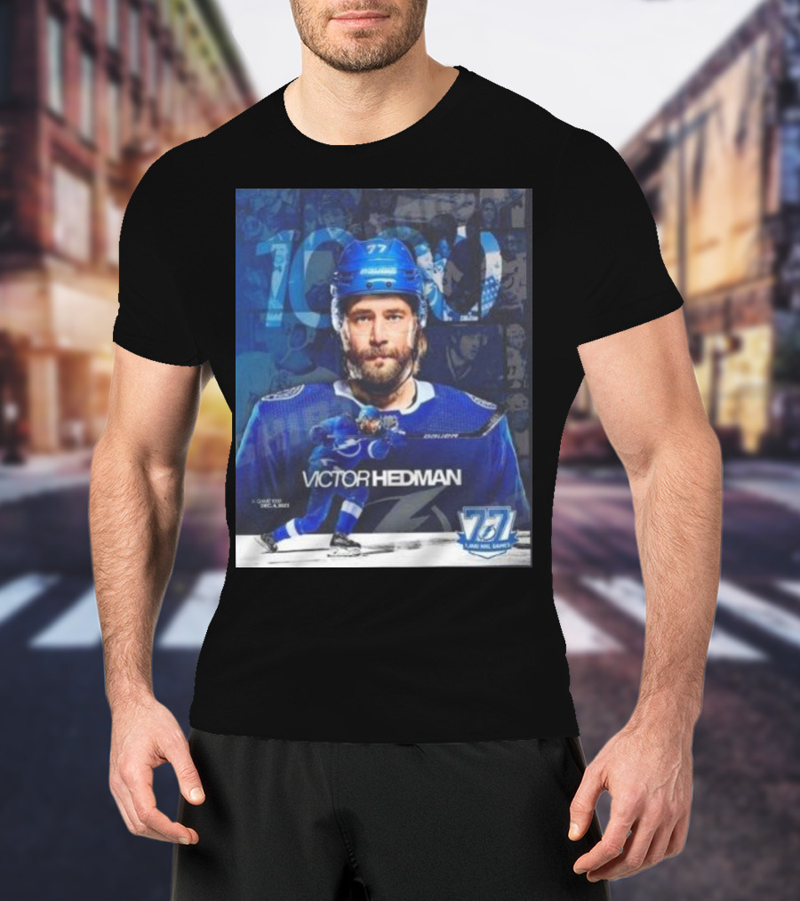 Victor Hedman 1000 NHL Games Milestone T-Shirt