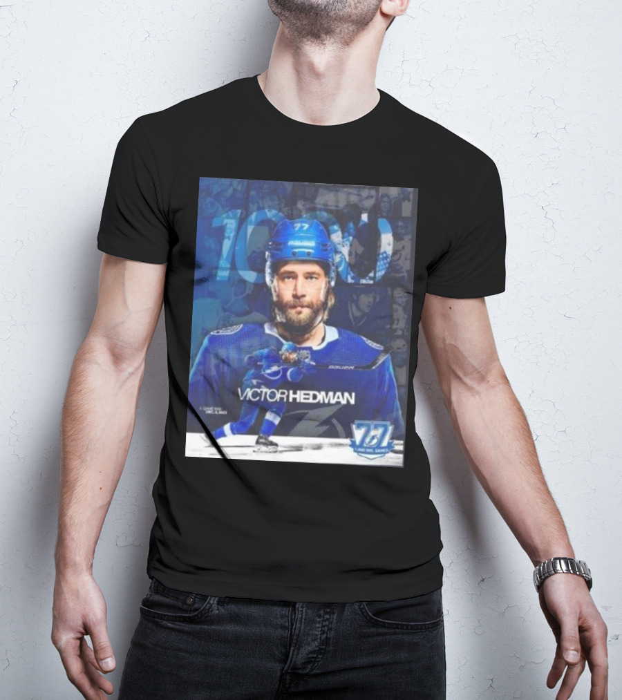 Victor Hedman 1000 NHL Games Milestone T-Shirt
