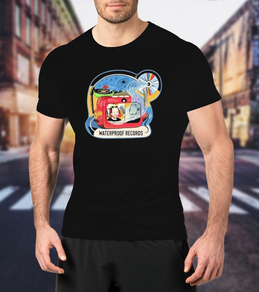 Waterproof Records Cosmic Vinyl And TV Adventure T-Shirt