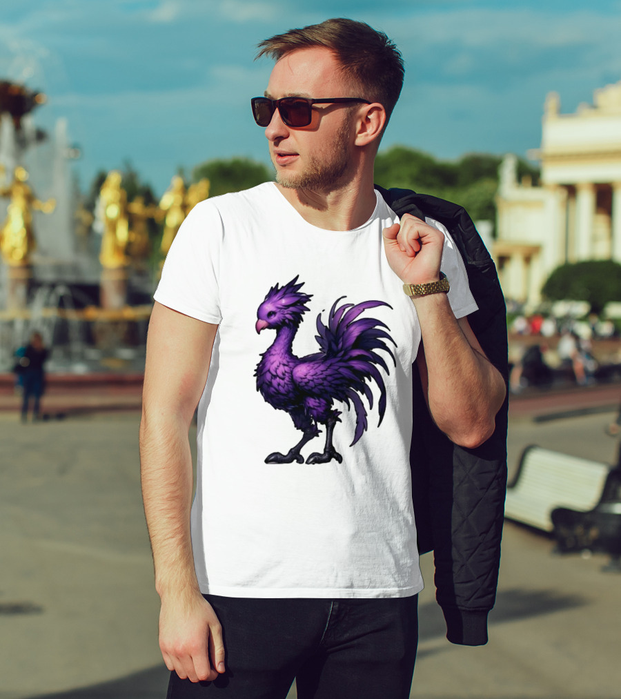 Purple Chocobo Fantasy Creature Mythical Bird Iconic Character T-Shirt