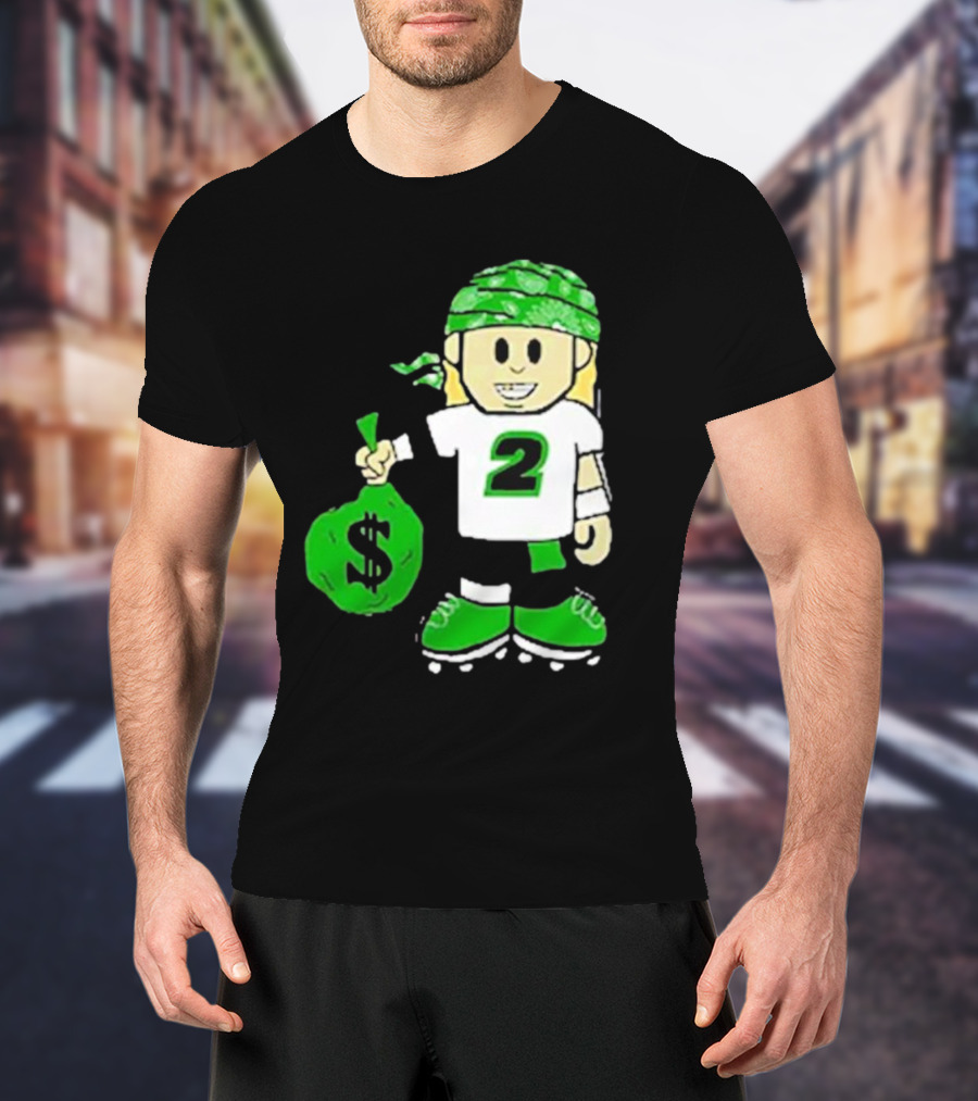 Football Player Number 2 Kids Money Bag Cartoon T-Shirt