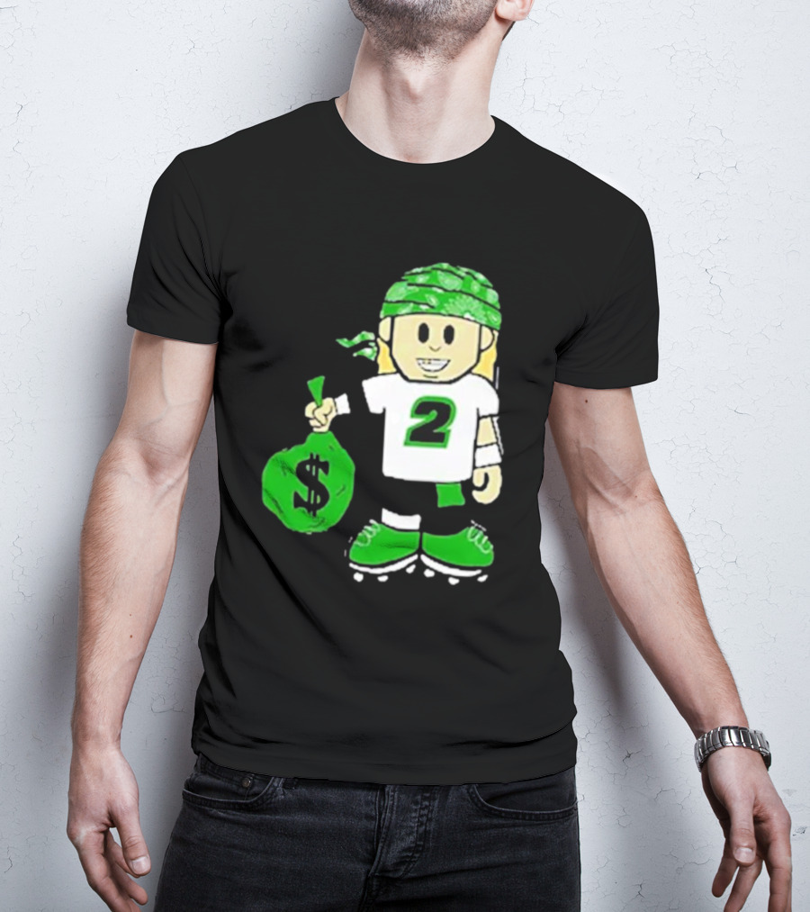 Football Player Number 2 Kids Money Bag Cartoon T-Shirt