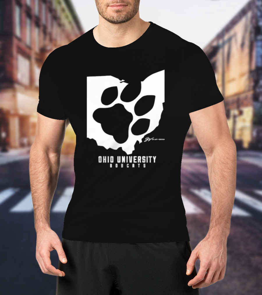 Ohio University Bobcats Paw Prints T-Shirt