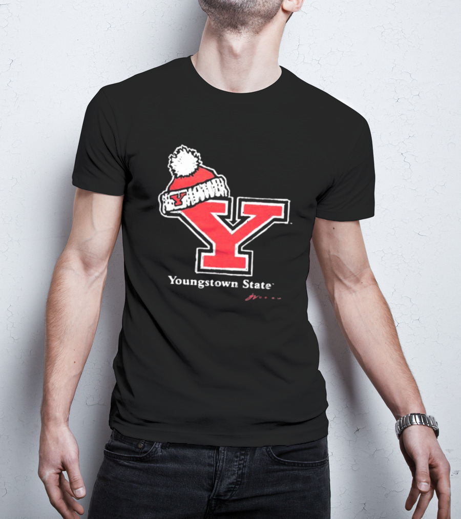 Youngstown State Y Logo With Knit Hat T-Shirt