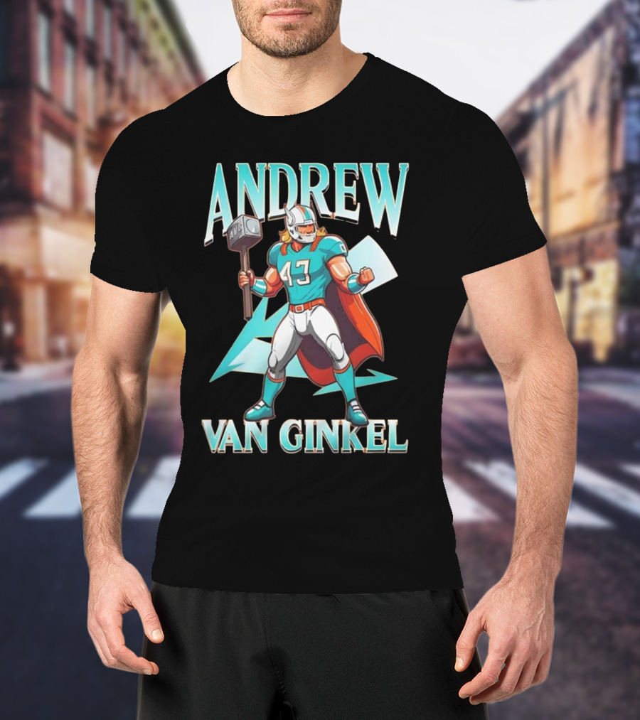Andrew Van Ginkel Thor 47 Teal Hammer Iconic Figure T-Shirt