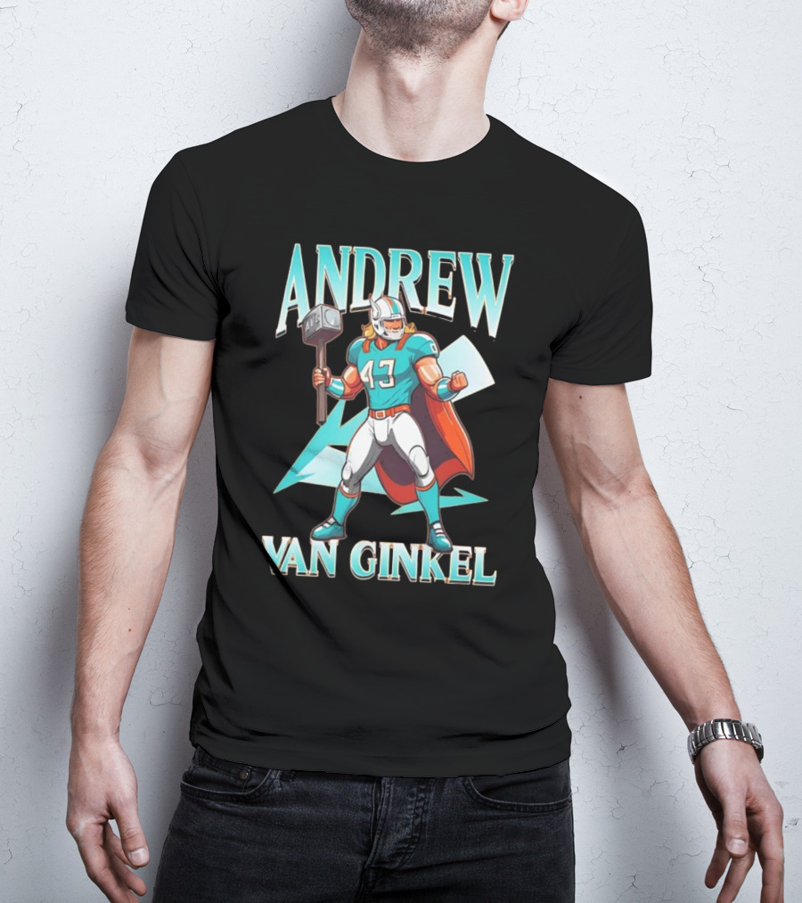 Andrew Van Ginkel Thor 47 Teal Hammer Iconic Figure T-Shirt