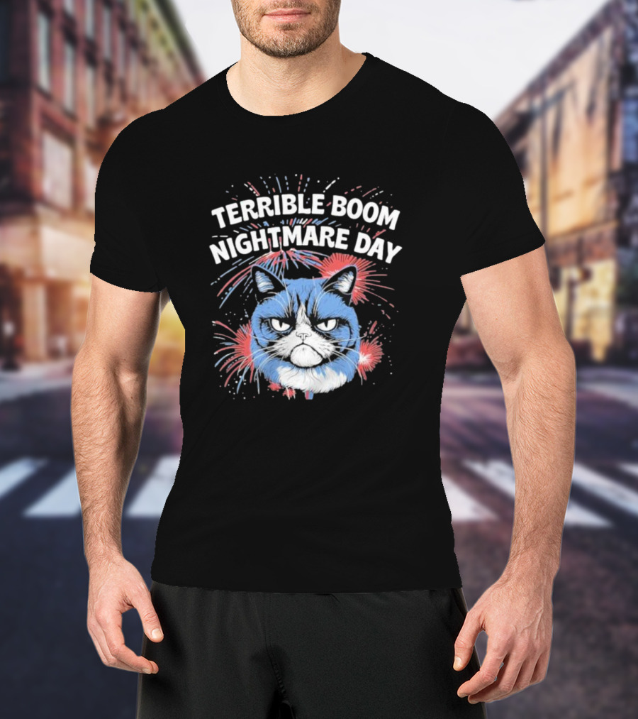 Terrible Boom Nightmare Day Cat Explosion T-Shirt
