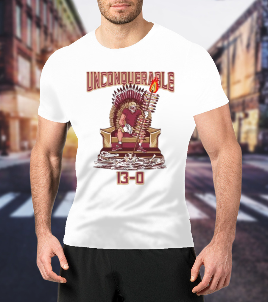 Florida State Seminoles Unconquerable 13-0 Throne King T-Shirt