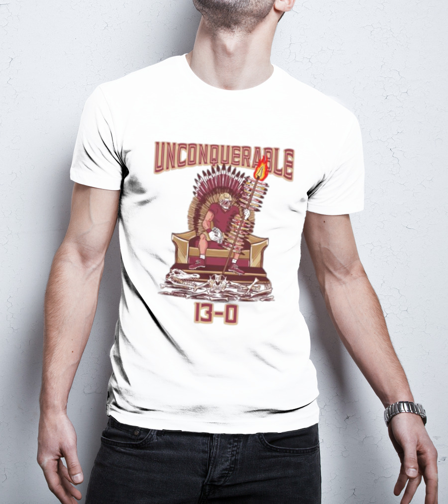 Florida State Seminoles Unconquerable 13-0 Throne King T-Shirt