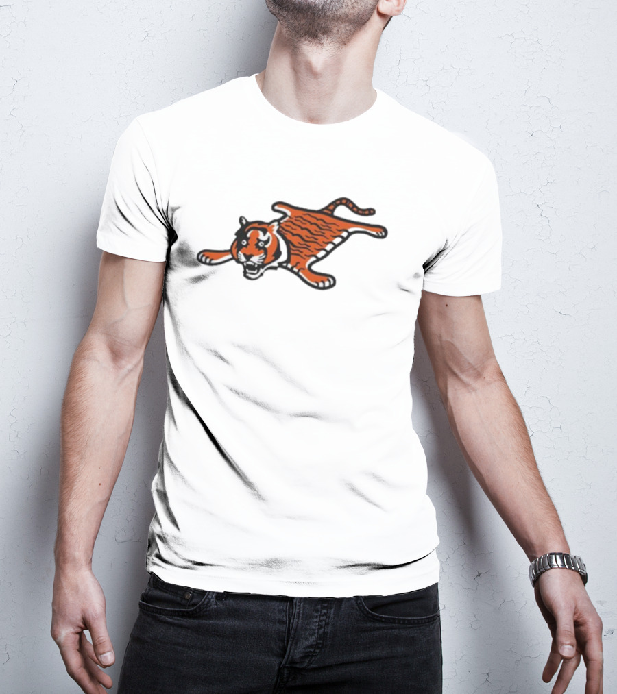 Cincinnati Bengals Funny Flat Mascot Tiger T-Shirt