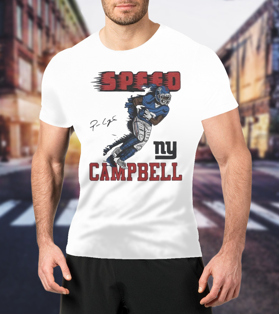 Giants Speed Campbell Signature NY Football T-Shirt