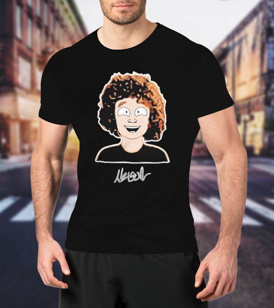 Nelson Neumann Cartoon Portrait Signature T-Shirt