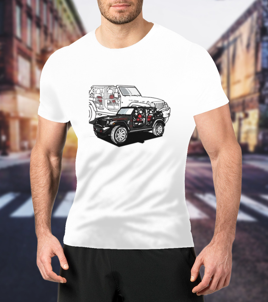 Tunic Jeep Car Illustration With Adventure Elements T-Shirt