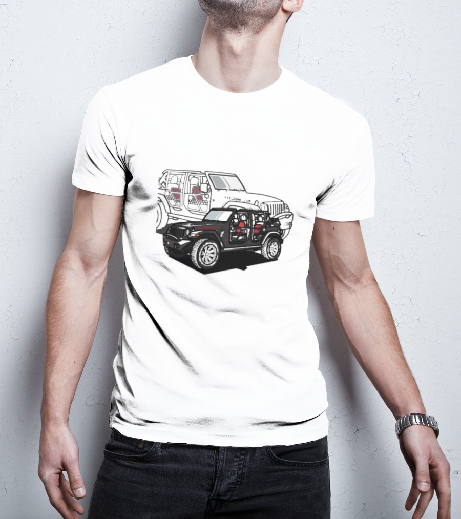 Tunic Jeep Car Illustration With Adventure Elements T-Shirt