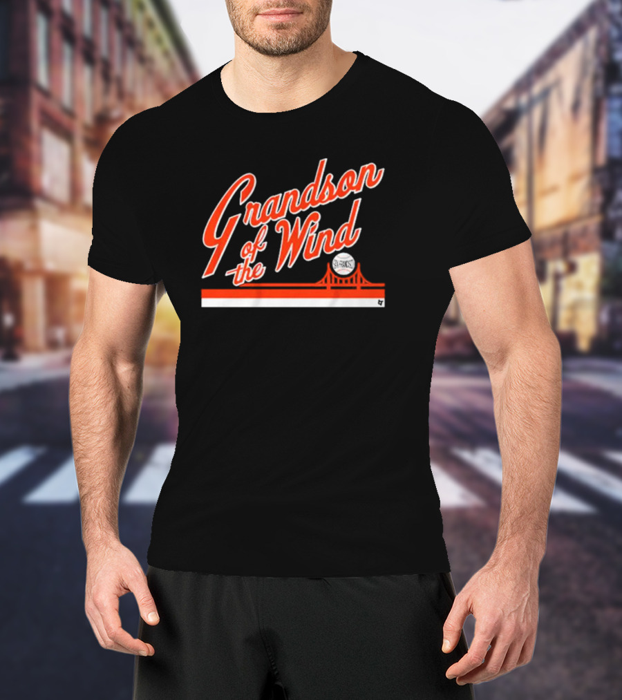 Grandson Of The Wind San Francisco Bridge Skyline T-Shirt