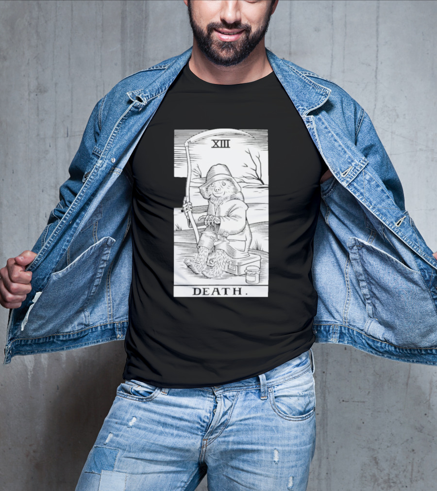 Bear XIII Death Tarot Card Sitting With Scythe T-Shirt