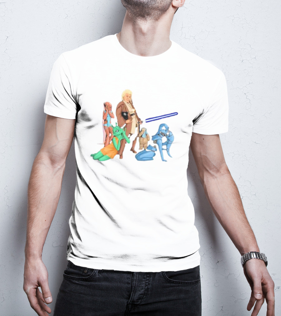 Jedi Flashheart Lightsaber Adventure With Alien Companions T-Shirt