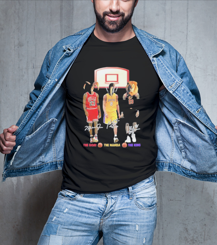 The Goat The Mamba The King Michael Jordan Kobe Bryant Lebron James Basketball Legends T-Shirt