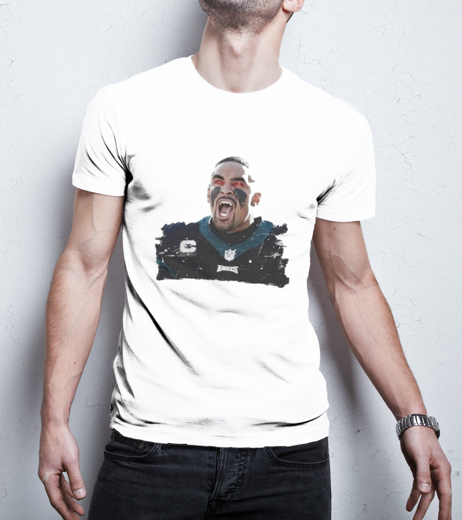 Quality Jalen Hurts Unleashed Fangs Out Eagles Football Action T-Shirt