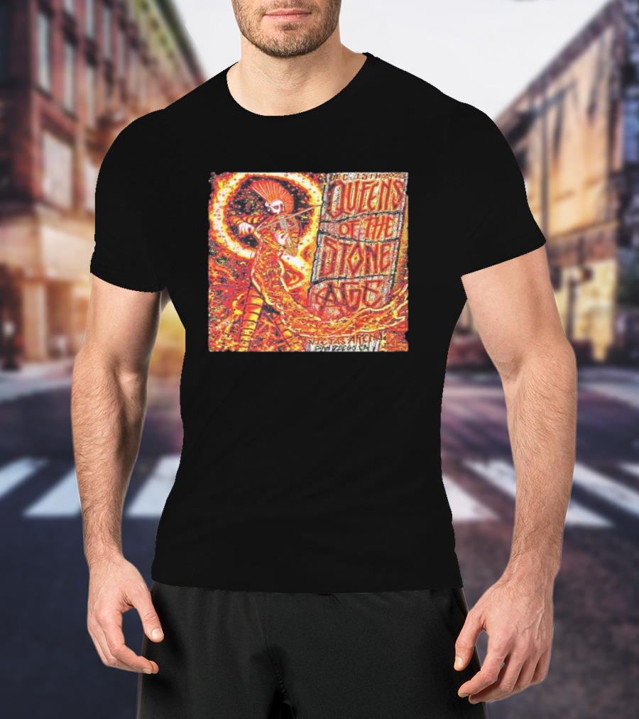 December 15th Queens Of The Stone Ages Viejas Arena San Diego Fire Violinist Performance T-Shirt