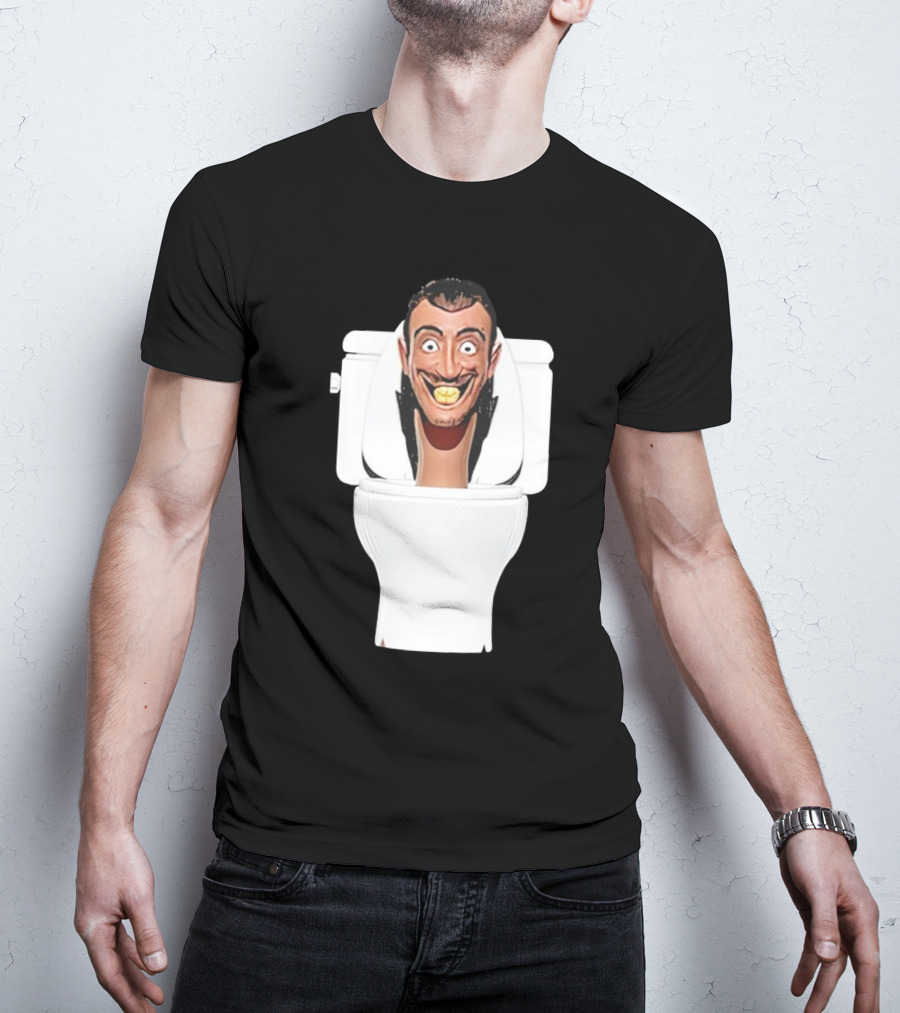 Skibidi Toilet Funny Face Character Head In Commode T-Shirt