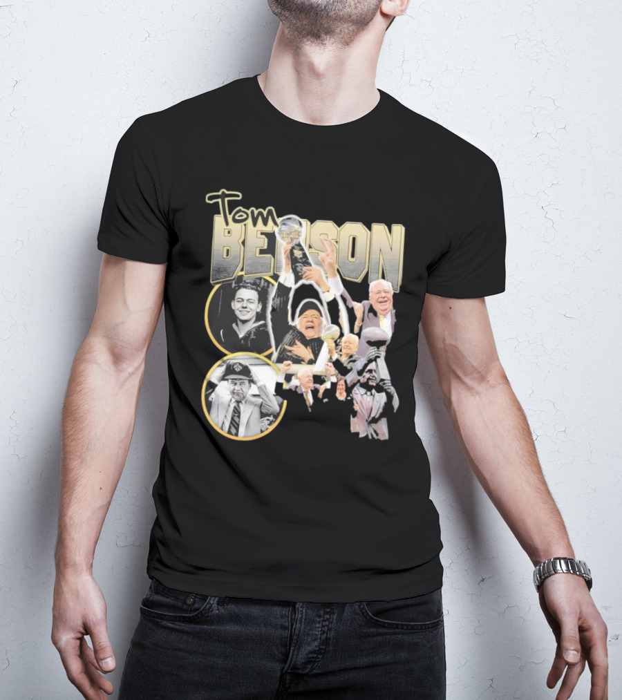 Tom Benson Legacy Celebration With Iconic Trophy Moments T-Shirt