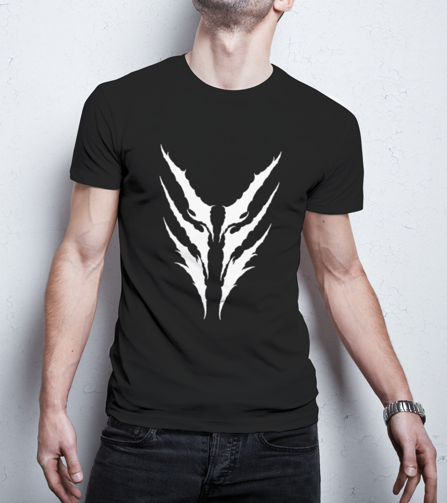Orbit Culture Emblem White Tribal Motif T-Shirt
