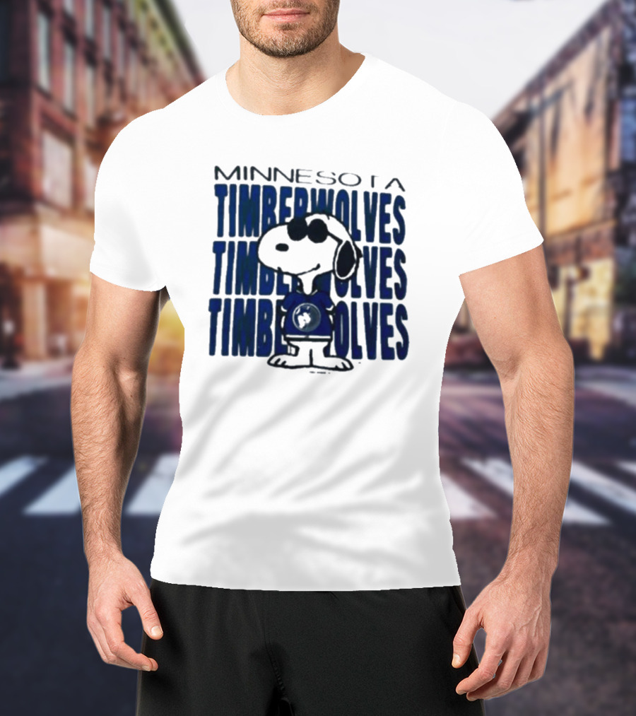 Snoopy Minnesota Timberwolves Shirt Collaboration T-Shirt