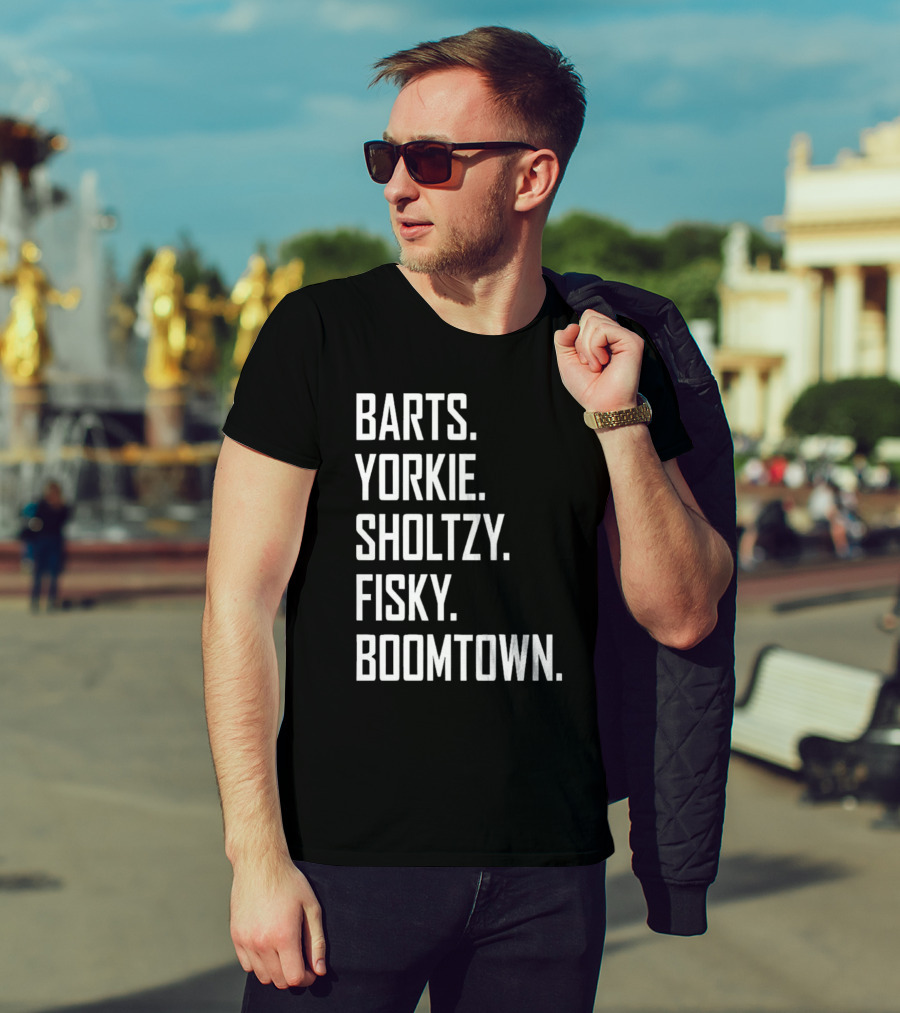Barts Yorkie Sholtzy Fisky Boomtown Text Sequence T-Shirt