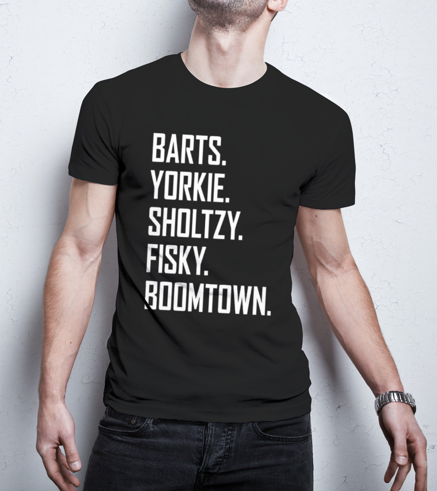 Barts Yorkie Sholtzy Fisky Boomtown Text Sequence T-Shirt