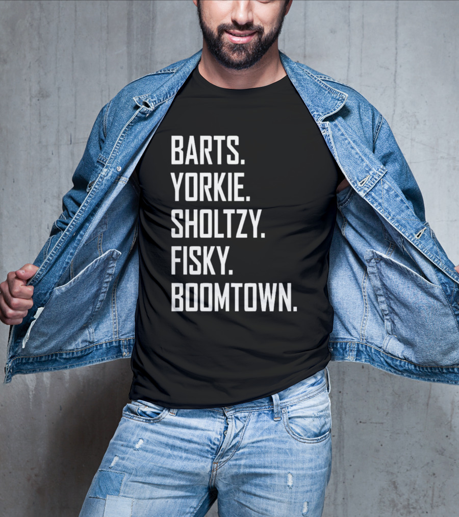 Barts Yorkie Sholtzy Fisky Boomtown Text Sequence T-Shirt
