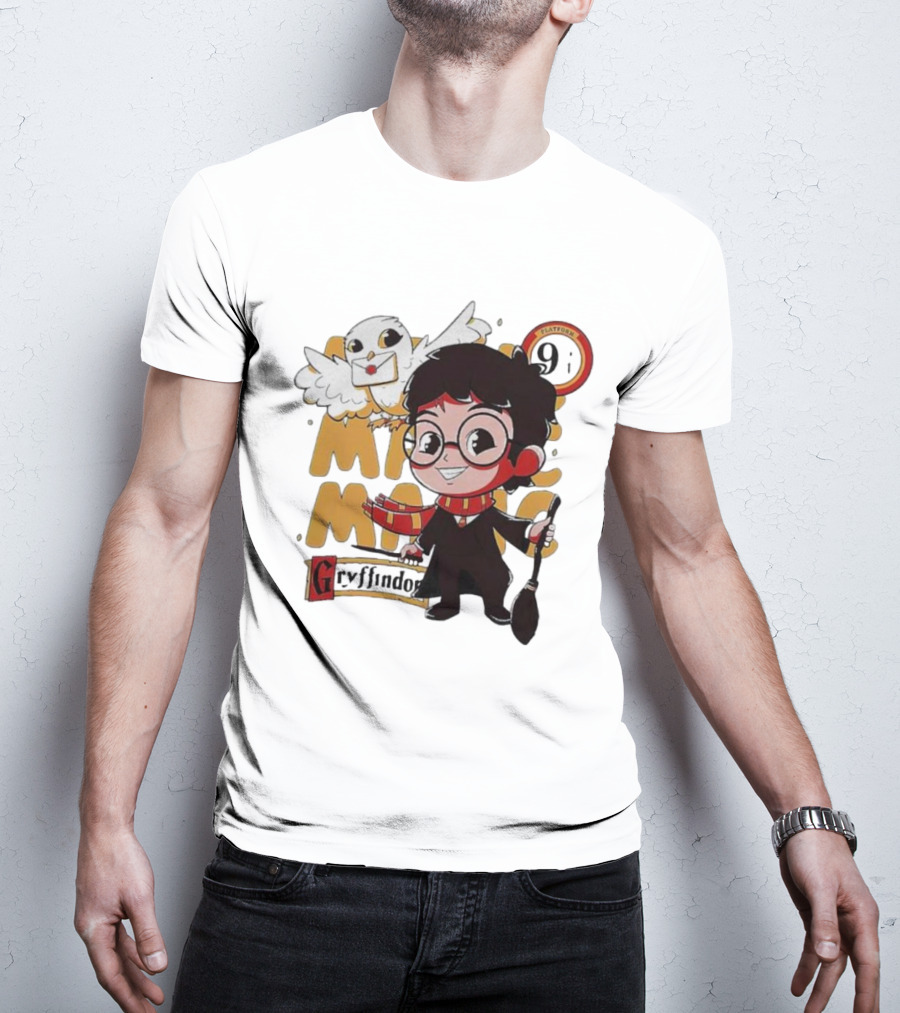 Quality Magic Boy Gryffindor Platform 9¾ Owl Wizard T-Shirt