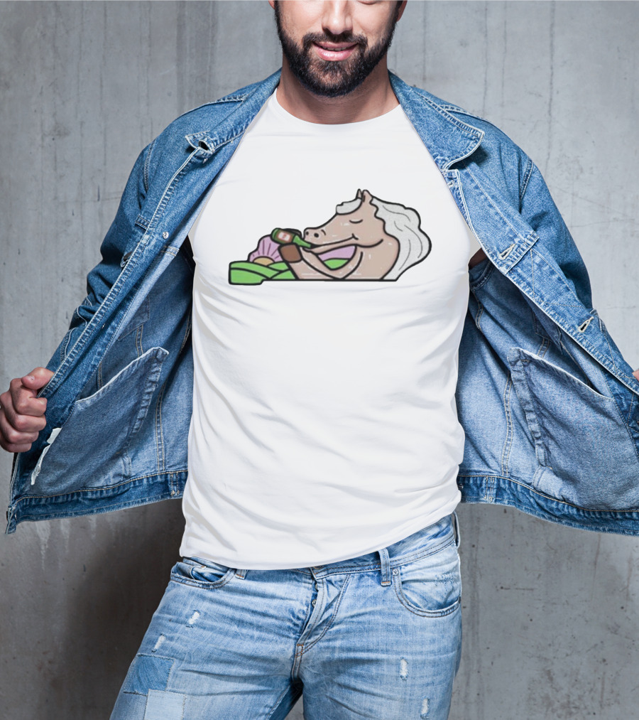 Strange Planet Kentucky Horse Relaxing With Drink T-Shirt