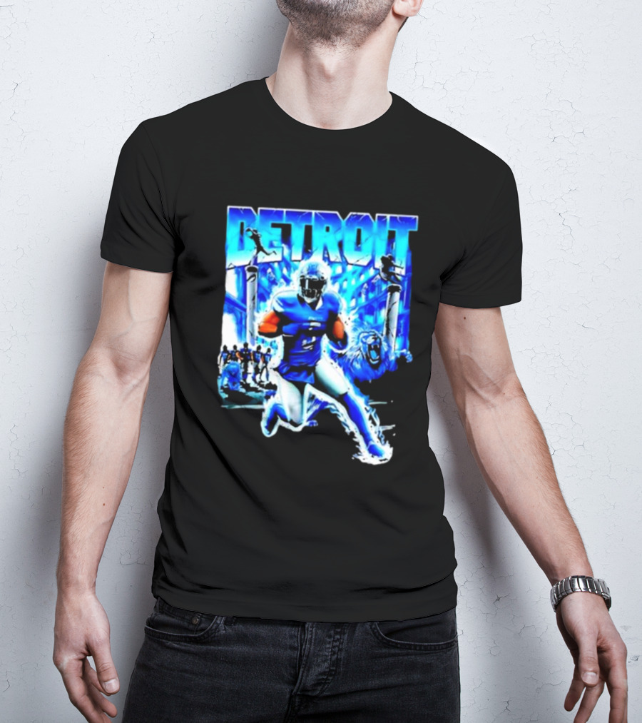 Detroit Football Lions Player Dynamic Action Official Merchandise T-Shirt