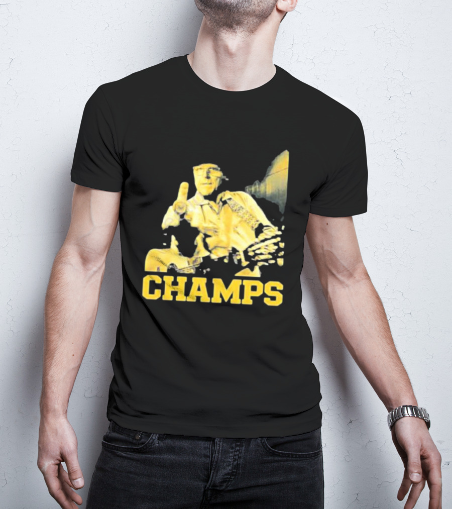 Taylor Lewan Champs Yellow Guitar Western T-Shirt