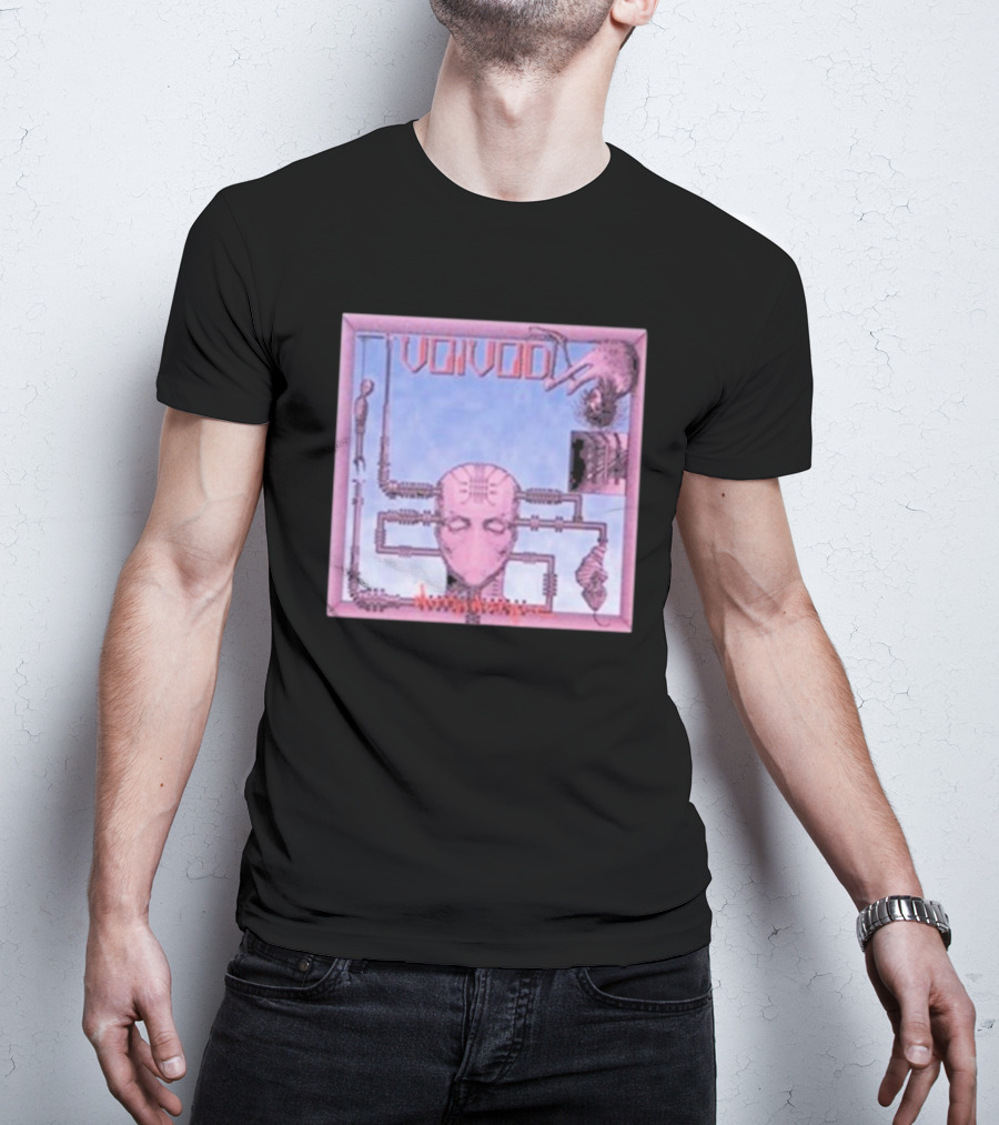 Voivod Nothingface Album Art With Cybernetic Face And Mechanical Elements T-Shirt