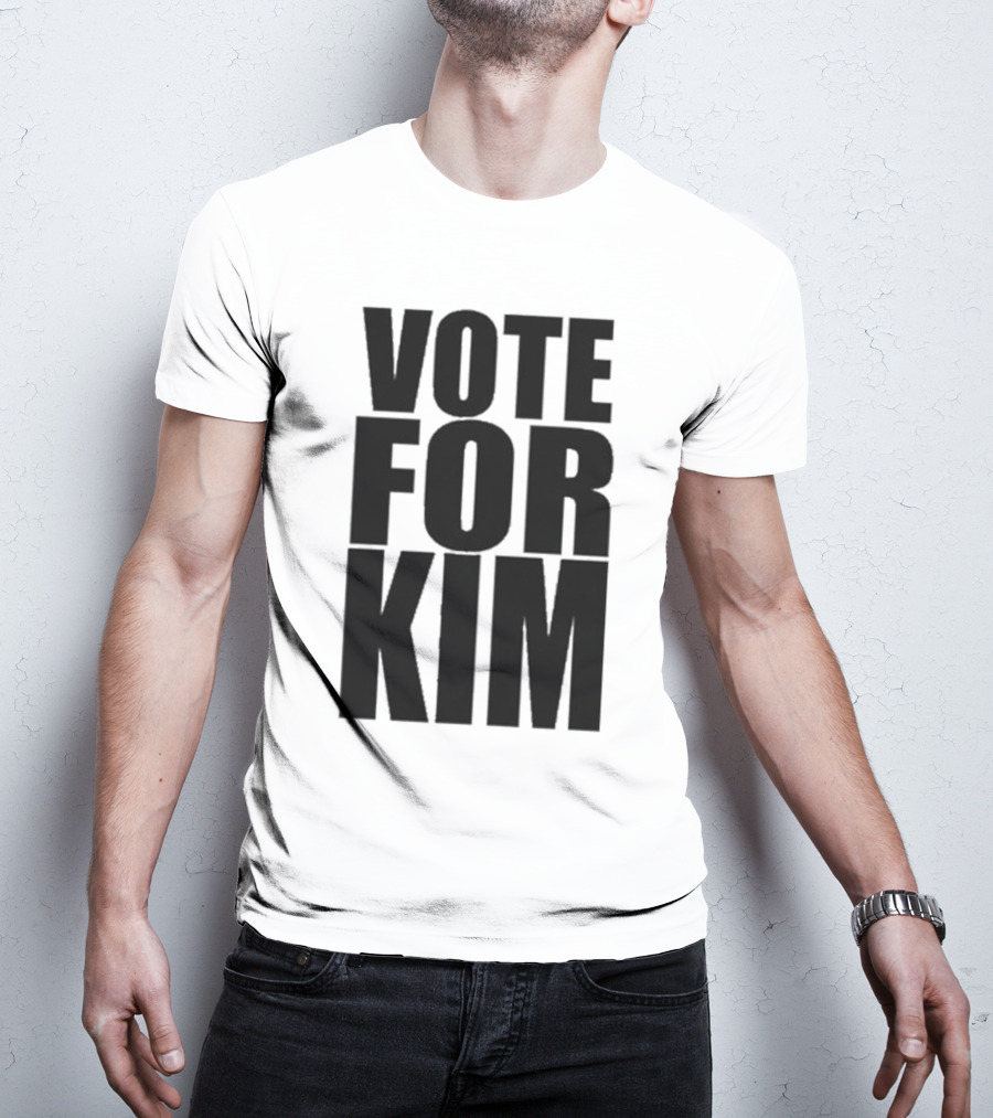 Vote For Kim Black Text T-Shirt