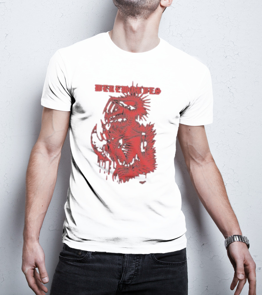 Werewolves Death Metal Red Skeleton Creature T-Shirt