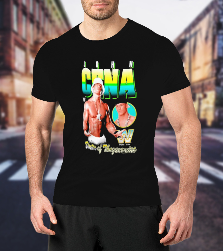 John Cena Doctor Of Thuganomics WWE Word Life Ripple Junction Navy T-Shirt