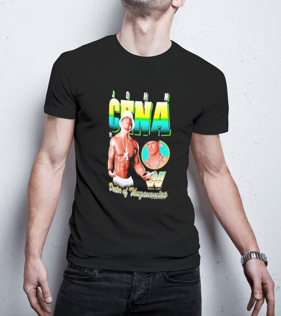 John Cena Doctor Of Thuganomics WWE Word Life Ripple Junction Navy T-Shirt