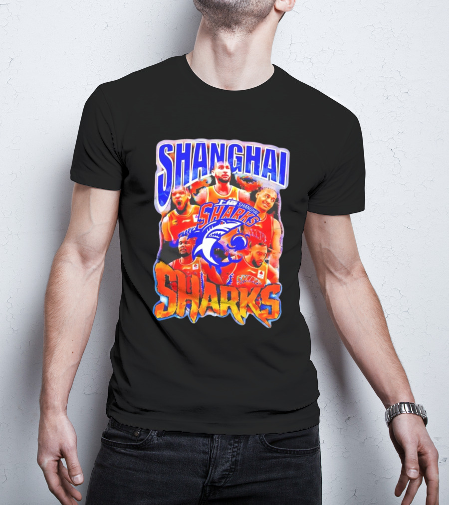 Shanghai Sharks Basketball Team Players Collage T-Shirt