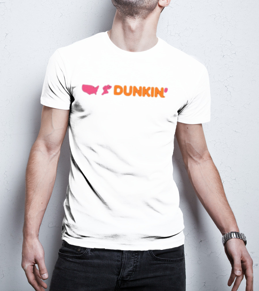 Dunkin' Sip Sip Hooray USA Map And Running Figure T-Shirt